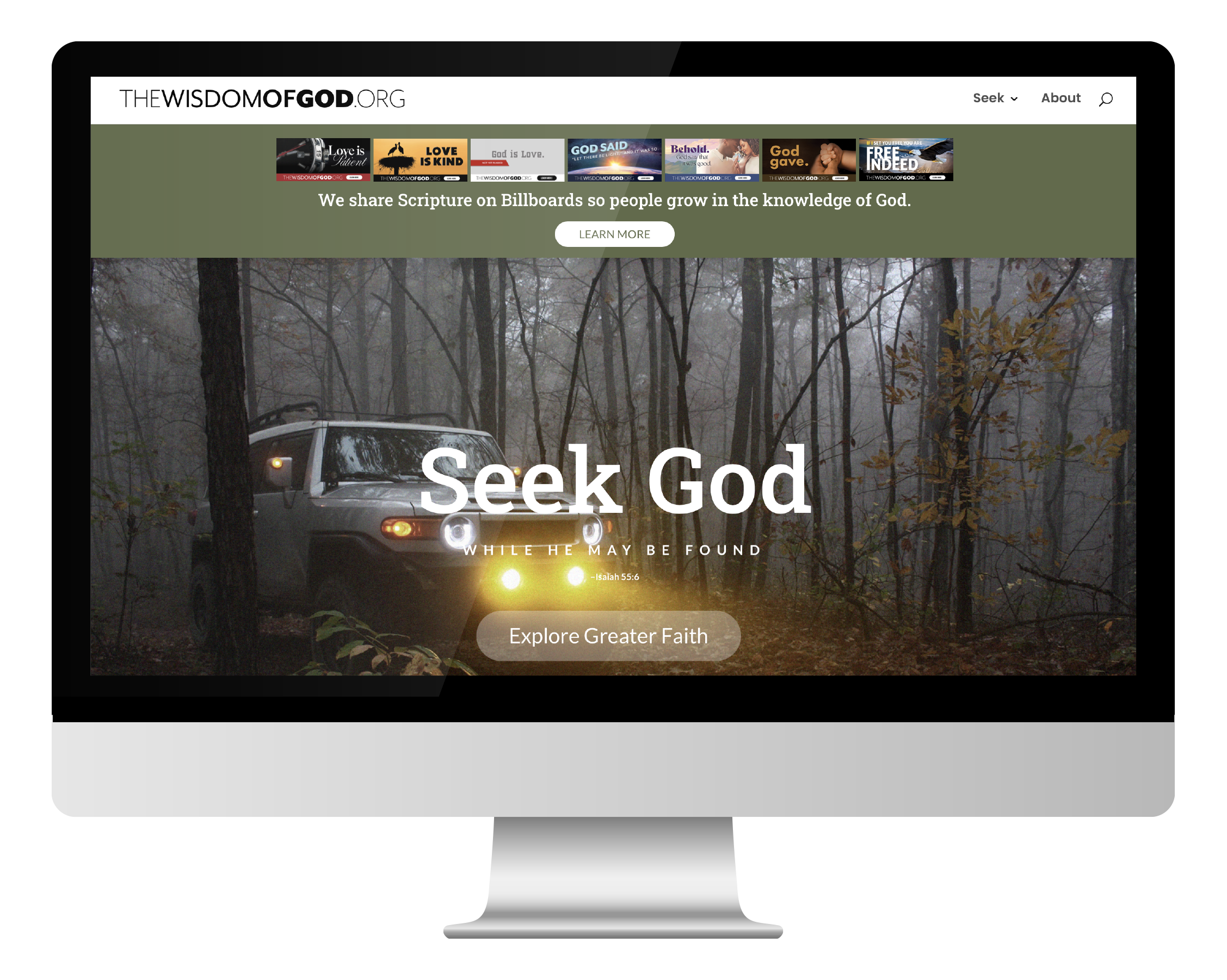 Wisdom of God on Computer Wisdom of God website viewed on a computer<br />