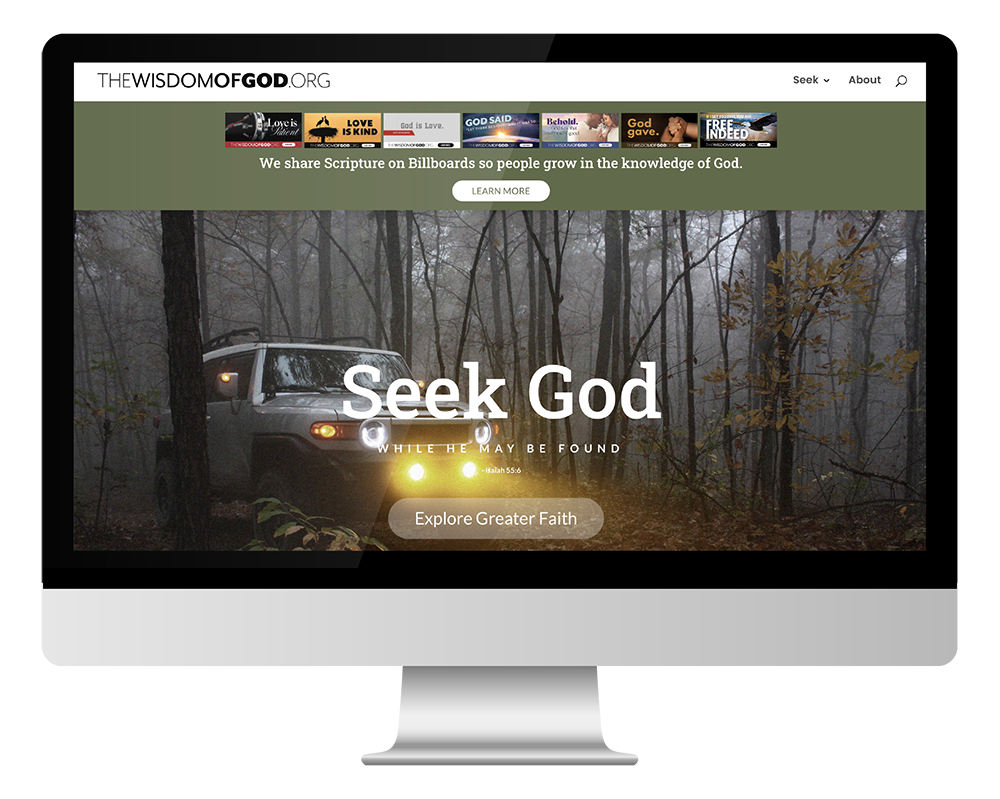The Wisdom of God Website appears on Computer