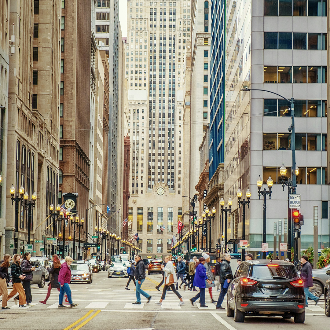 Busy city street